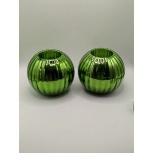 Antique Green Authentic Mercury Glass Votive Set Spheres
